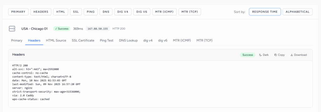 HTTP(S) Headers Tab