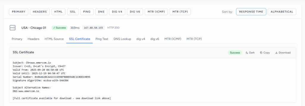 SSL Certificate Details